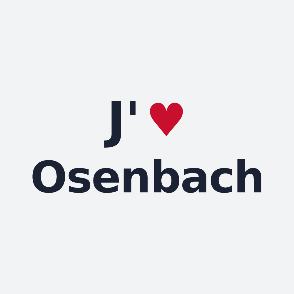 Poster personnalisé Osenbach — design « J'aime Osenbach » imprimé sur le poster