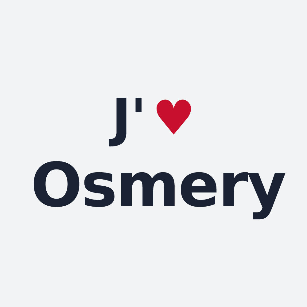 Poster personnalisé Osmery — design J'aime Osmery