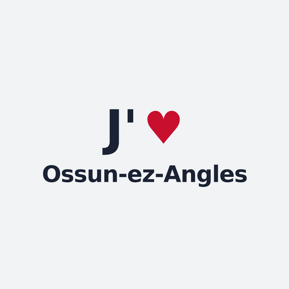 Poster personnalisé Ossun-ez-Angles — design « J'aime Ossun-ez-Angles » imprimé sur le poster