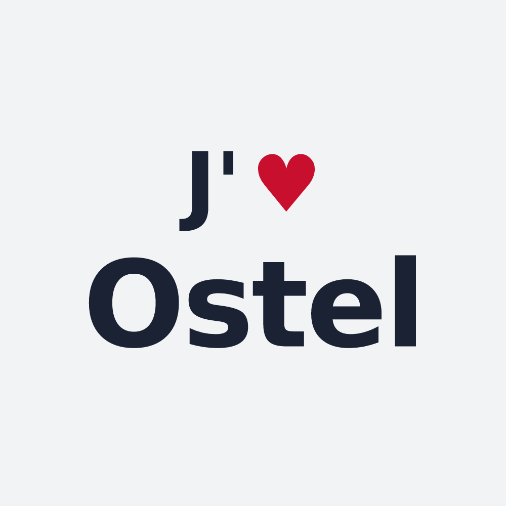Poster personnalisé Ostel — design J'aime Ostel