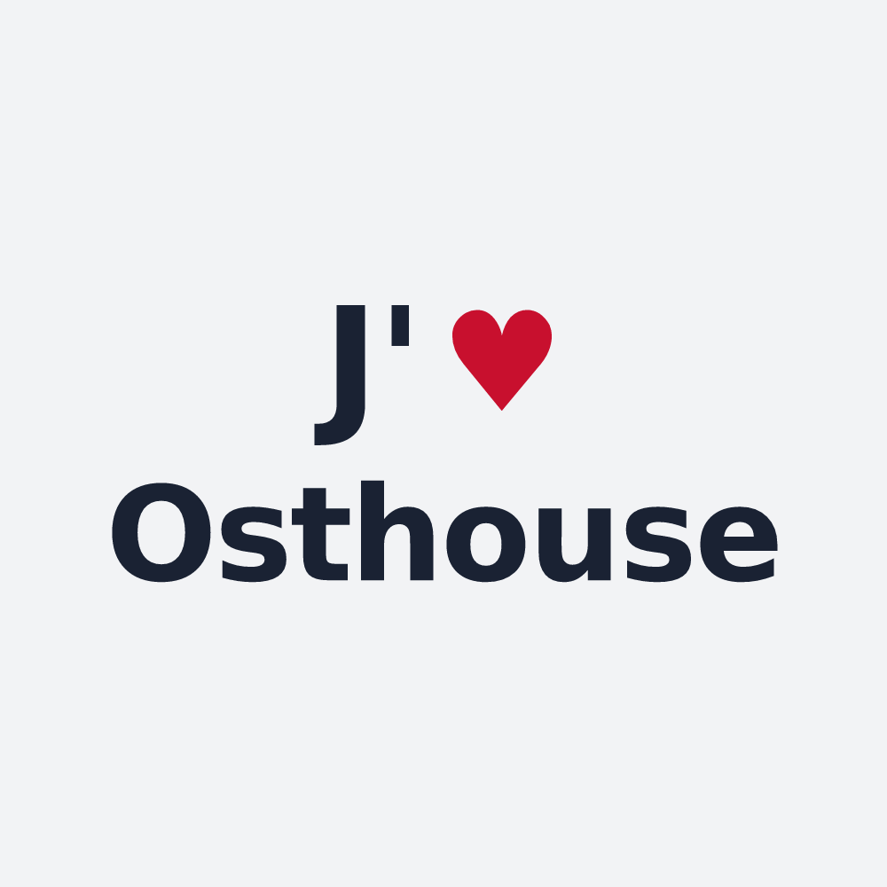 Poster personnalisé Osthouse — design « J'aime Osthouse » imprimé sur le poster