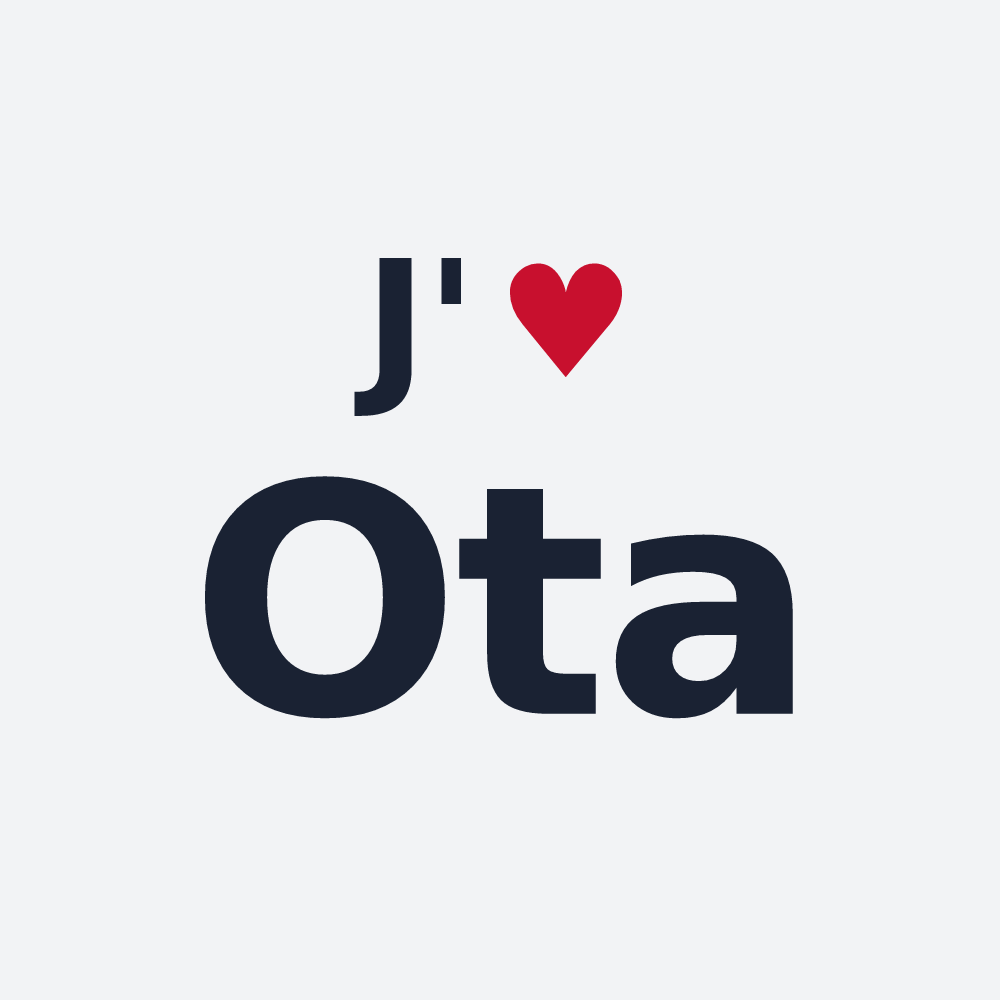 Poster personnalisé Ota — design « J'aime Ota » imprimé sur le poster