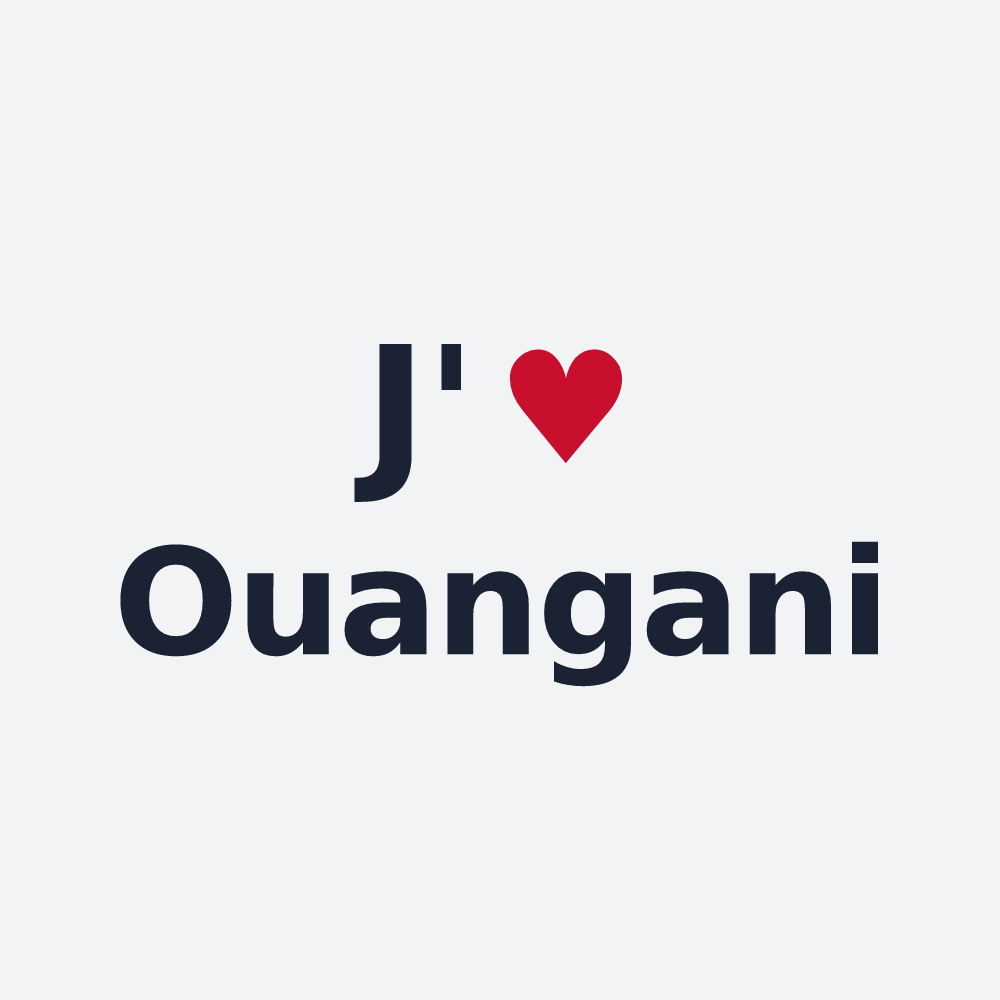 Poster personnalisé Ouangani — design « J'aime Ouangani » imprimé sur le poster