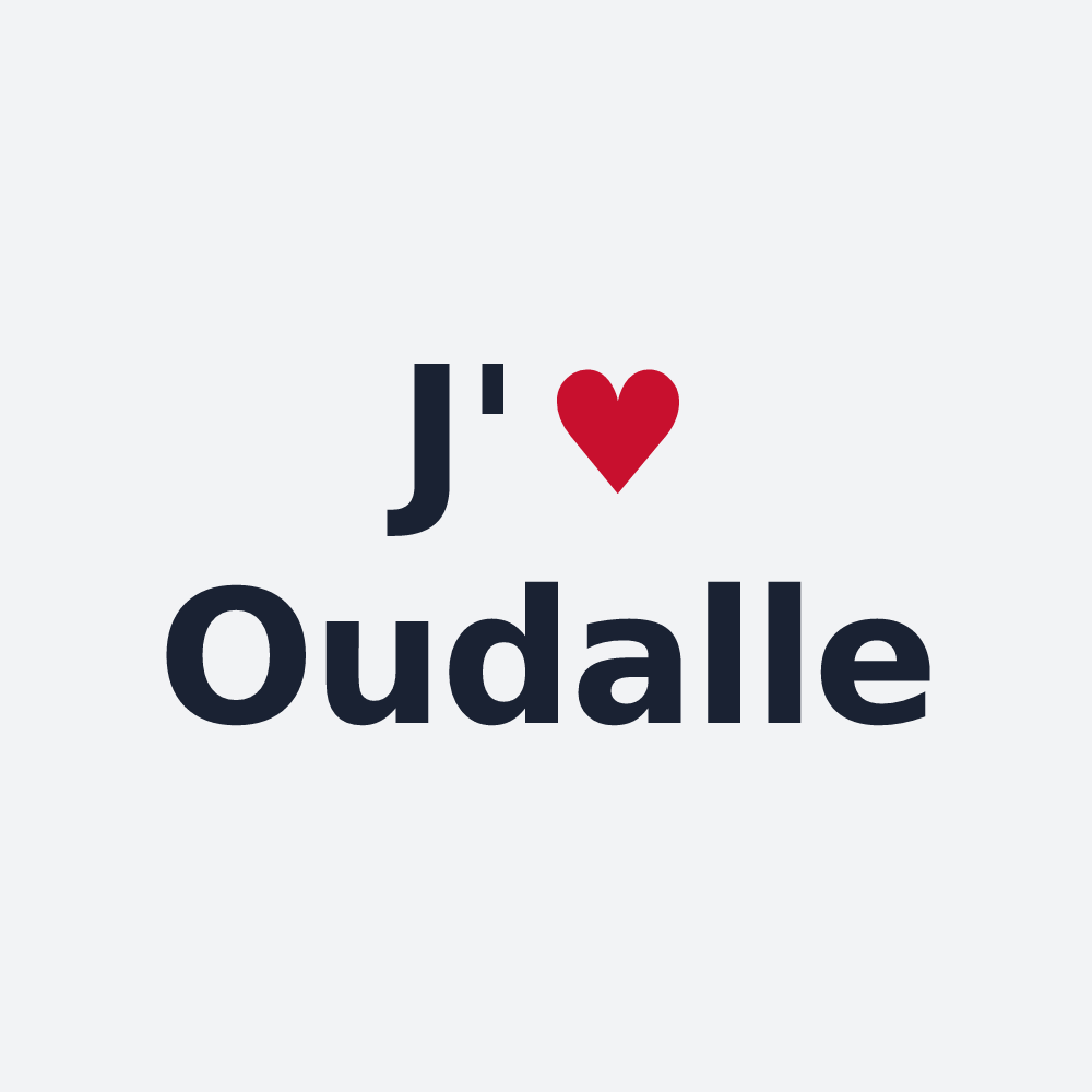 Poster personnalisé Oudalle — design « J'aime Oudalle » imprimé sur le poster