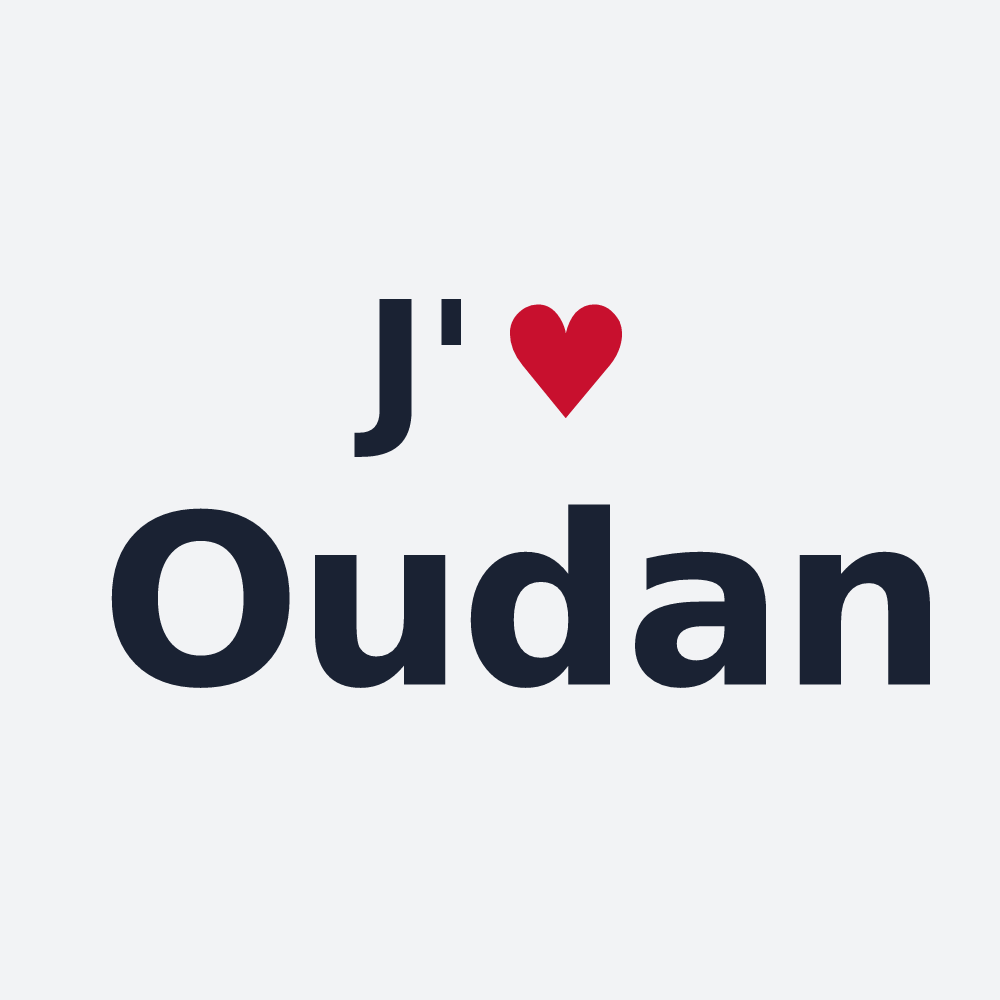 Poster personnalisé Oudan — design J'aime Oudan