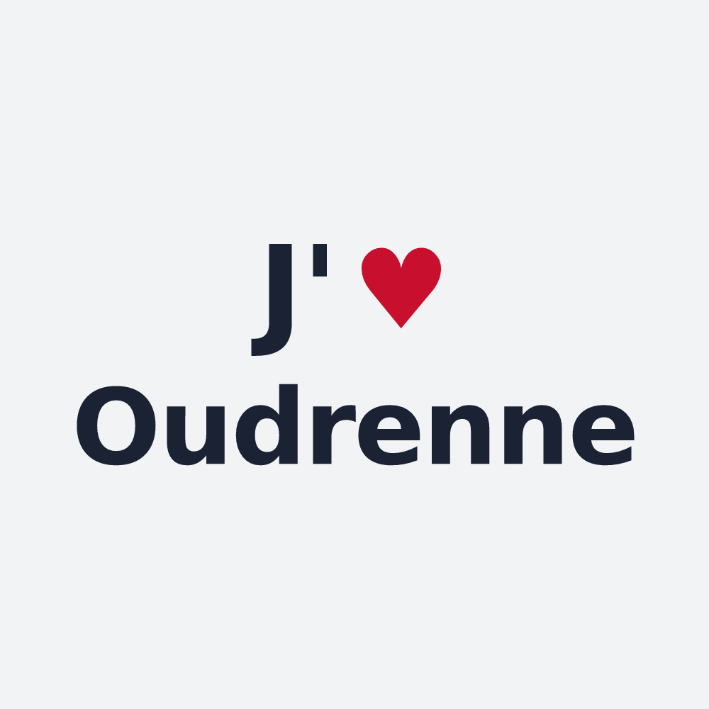 Poster personnalisé Oudrenne — design « J'aime Oudrenne » imprimé sur le poster