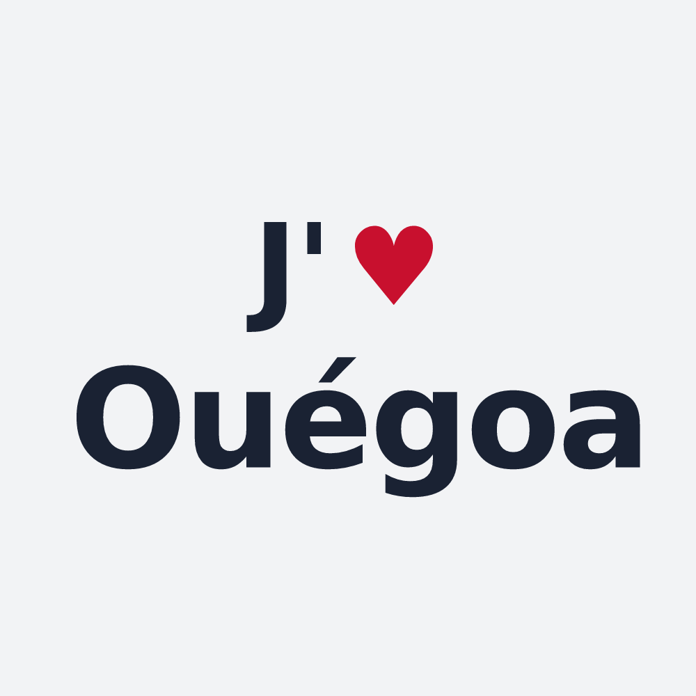 Poster personnalisé Ouégoa — design « J'aime Ouégoa » imprimé sur le poster