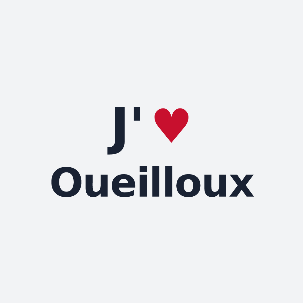 Poster personnalisé Oueilloux — design « J'aime Oueilloux » imprimé sur le poster