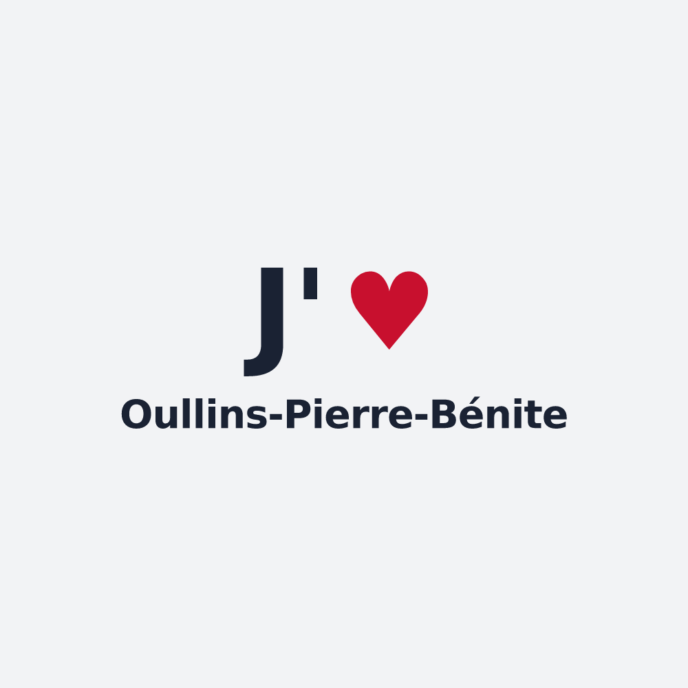 Poster personnalisé Oullins-Pierre-Bénite — design J'aime Oullins-Pierre-Bénite