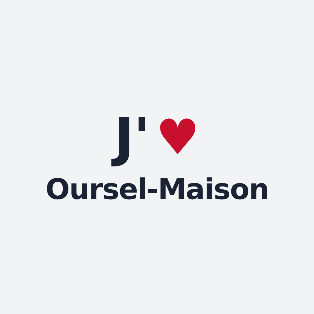 Poster personnalisé Oursel-Maison — design « J'aime Oursel-Maison » imprimé sur le poster