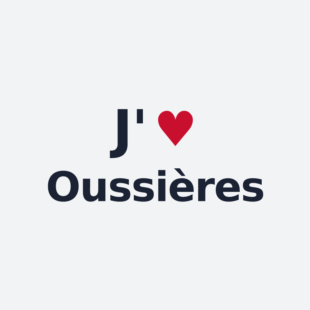 Poster personnalisé Oussières — design J'aime Oussières