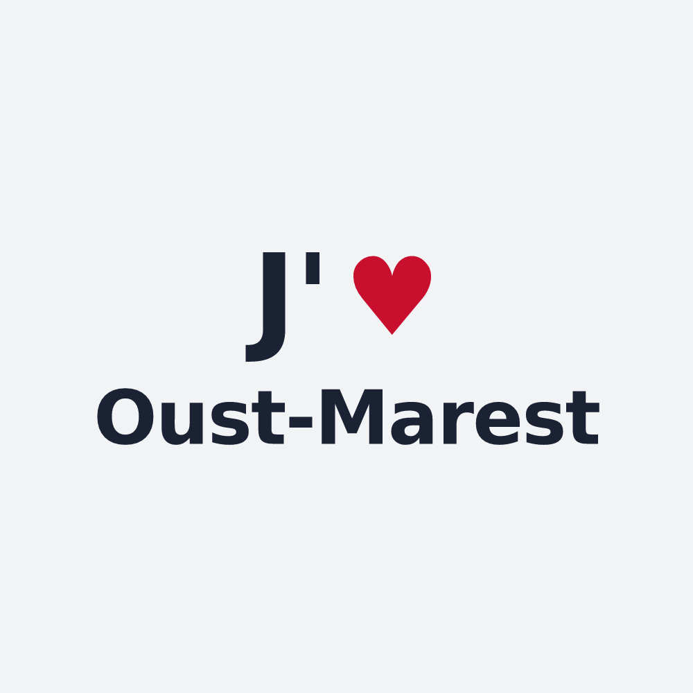Poster personnalisé Oust-Marest — design « J'aime Oust-Marest » imprimé sur le poster