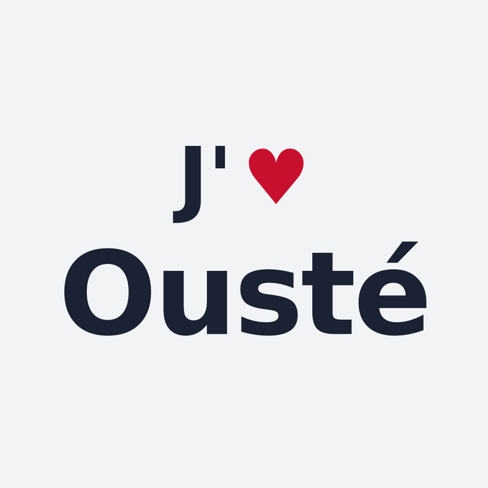 Poster personnalisé Ousté — design J'aime Ousté