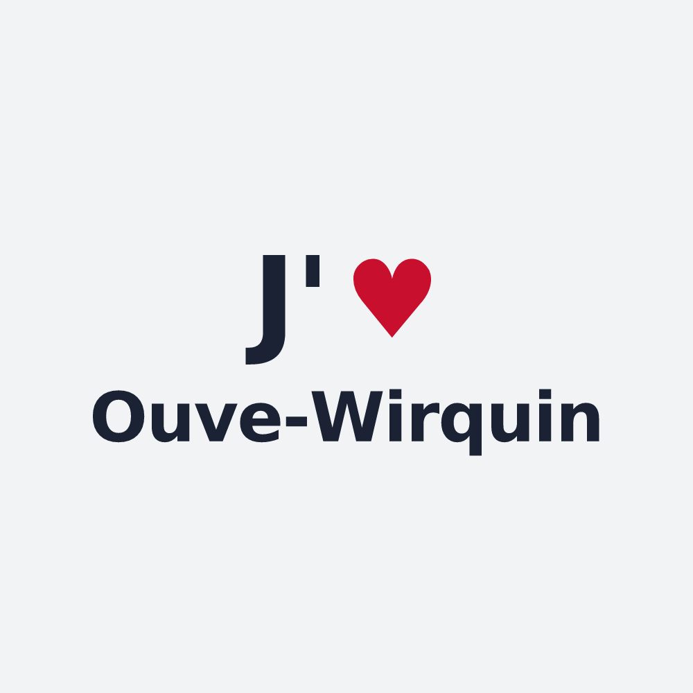Poster personnalisé Ouve-Wirquin — design J'aime Ouve-Wirquin