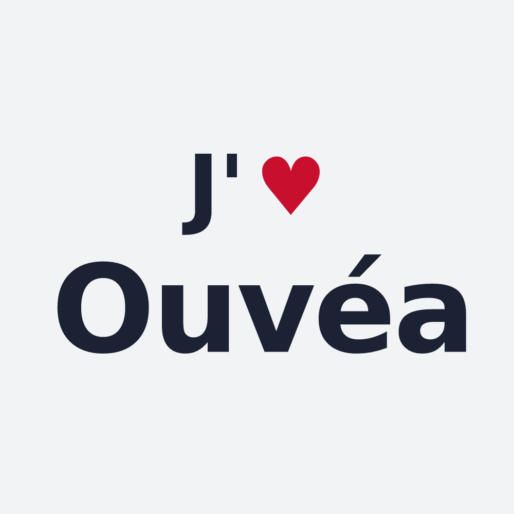 Poster personnalisé Ouvéa — design « J'aime Ouvéa » imprimé sur le poster