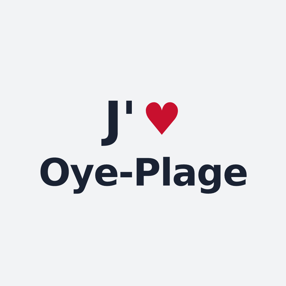 Poster personnalisé Oye-Plage — design J'aime Oye-Plage