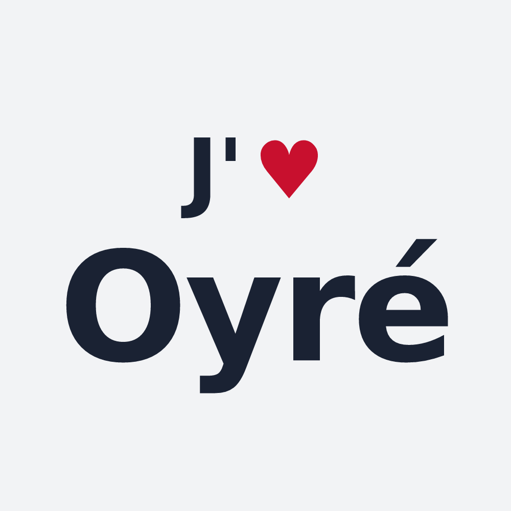 Poster personnalisé Oyré — design « J'aime Oyré » imprimé sur le poster