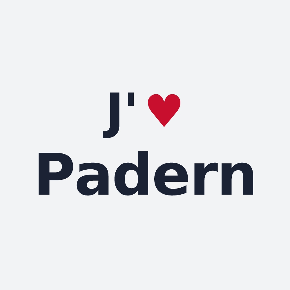 Poster personnalisé Padern — design « J'aime Padern » imprimé sur le poster