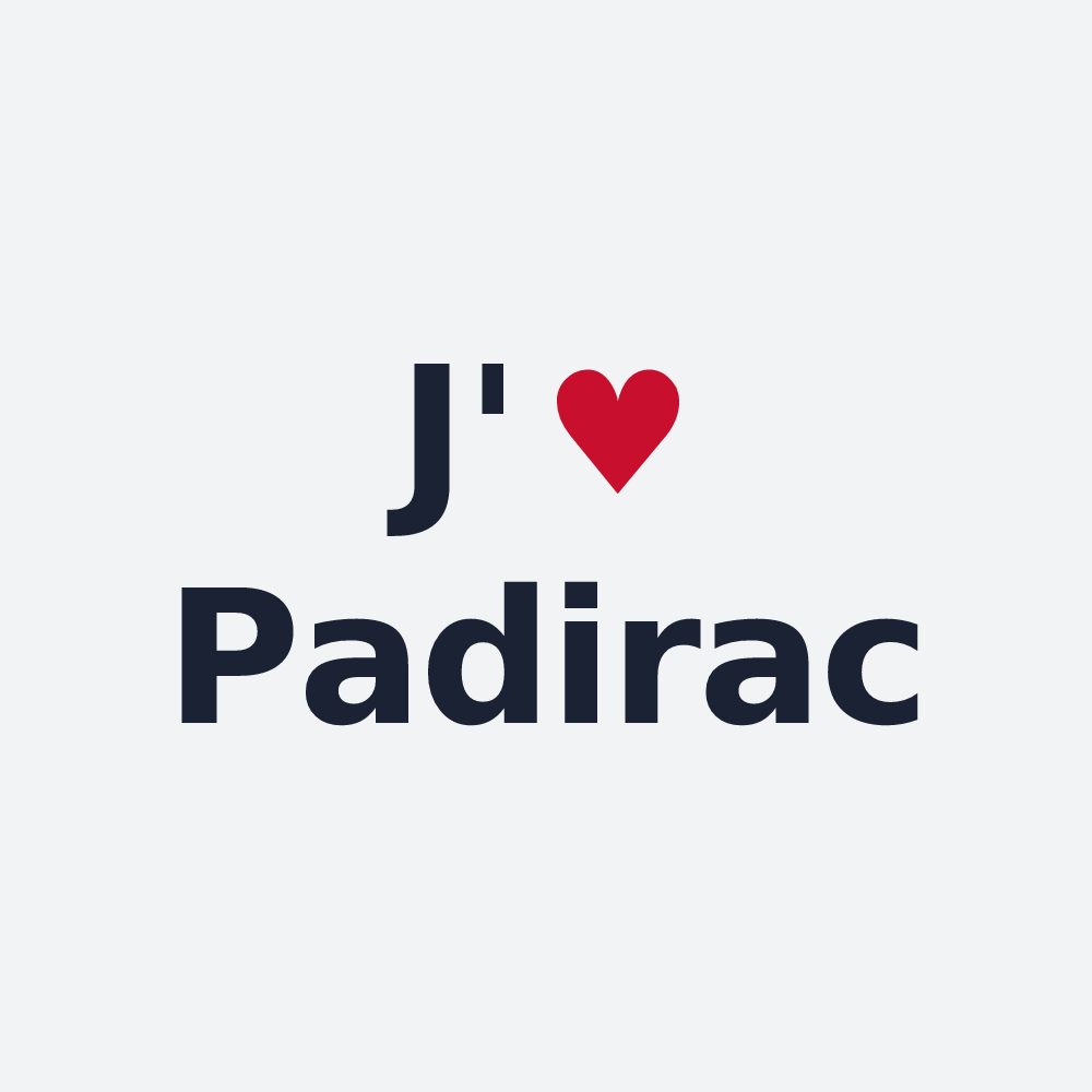 Poster personnalisé Padirac — design « J'aime Padirac » imprimé sur le poster
