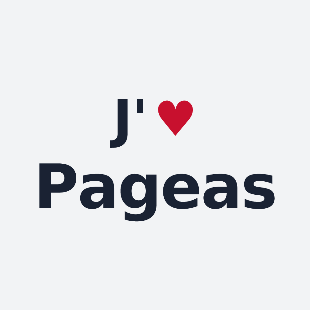 Poster personnalisé Pageas — design J'aime Pageas