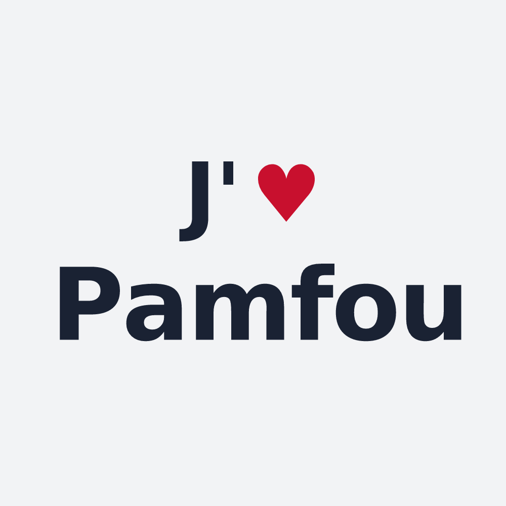 Poster personnalisé Pamfou — design « J'aime Pamfou » imprimé sur le poster