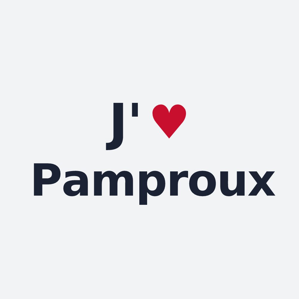 Poster personnalisé Pamproux — design « J'aime Pamproux » imprimé sur le poster