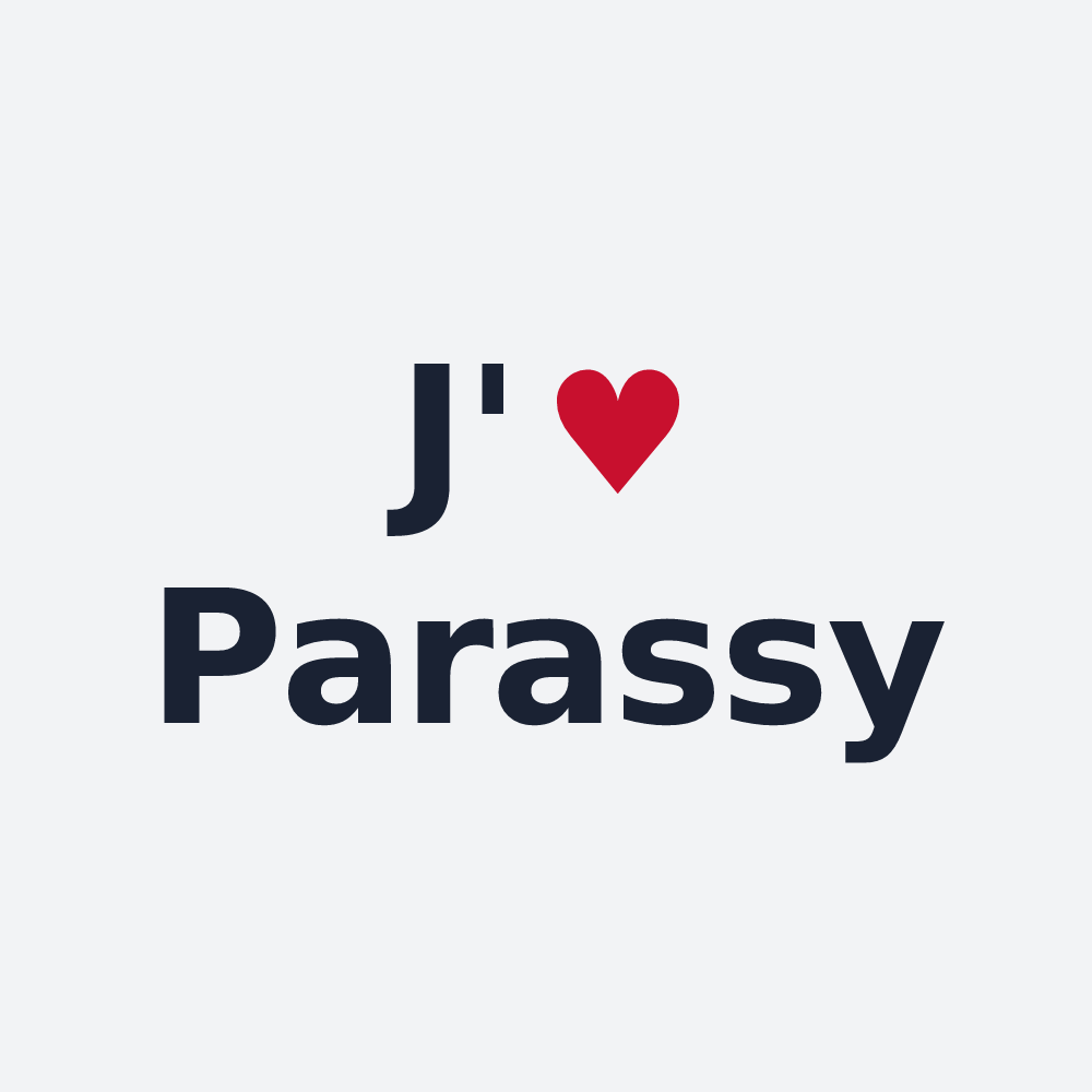 Poster personnalisé Parassy — design J'aime Parassy