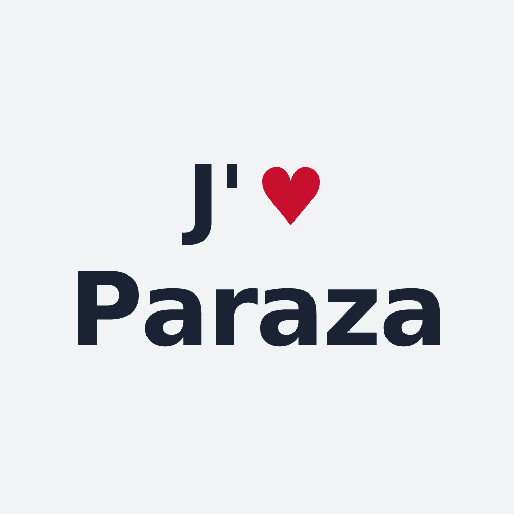 Poster personnalisé Paraza — design « J'aime Paraza » imprimé sur le poster