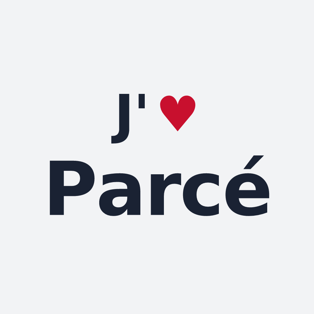 Poster personnalisé Parcé — design J'aime Parcé