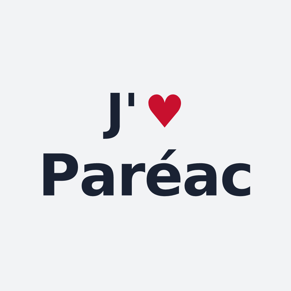 Poster personnalisé Paréac — design « J'aime Paréac » imprimé sur le poster