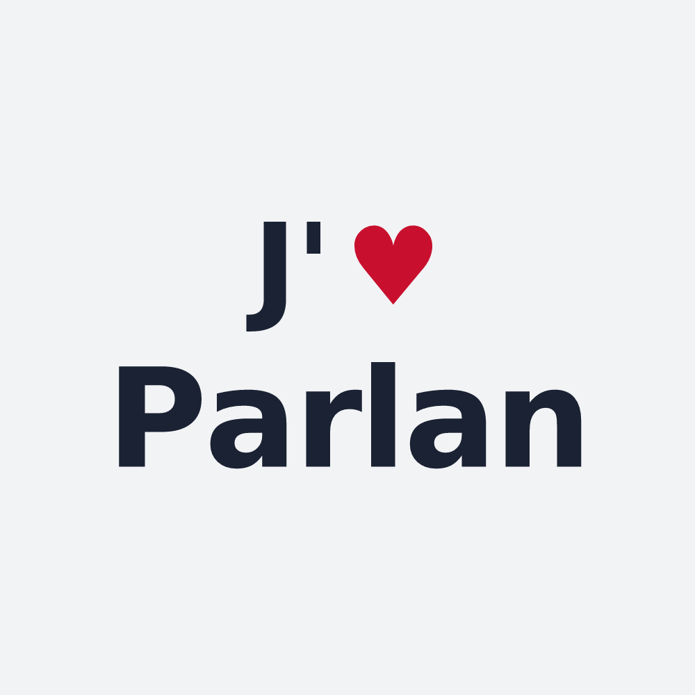 Poster personnalisé Parlan — design J'aime Parlan