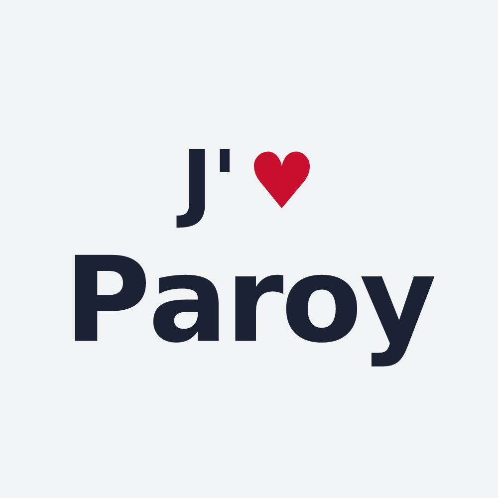 Poster personnalisé Paroy — design J'aime Paroy