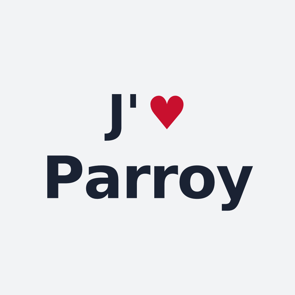 Poster personnalisé Parroy — design « J'aime Parroy » imprimé sur le poster
