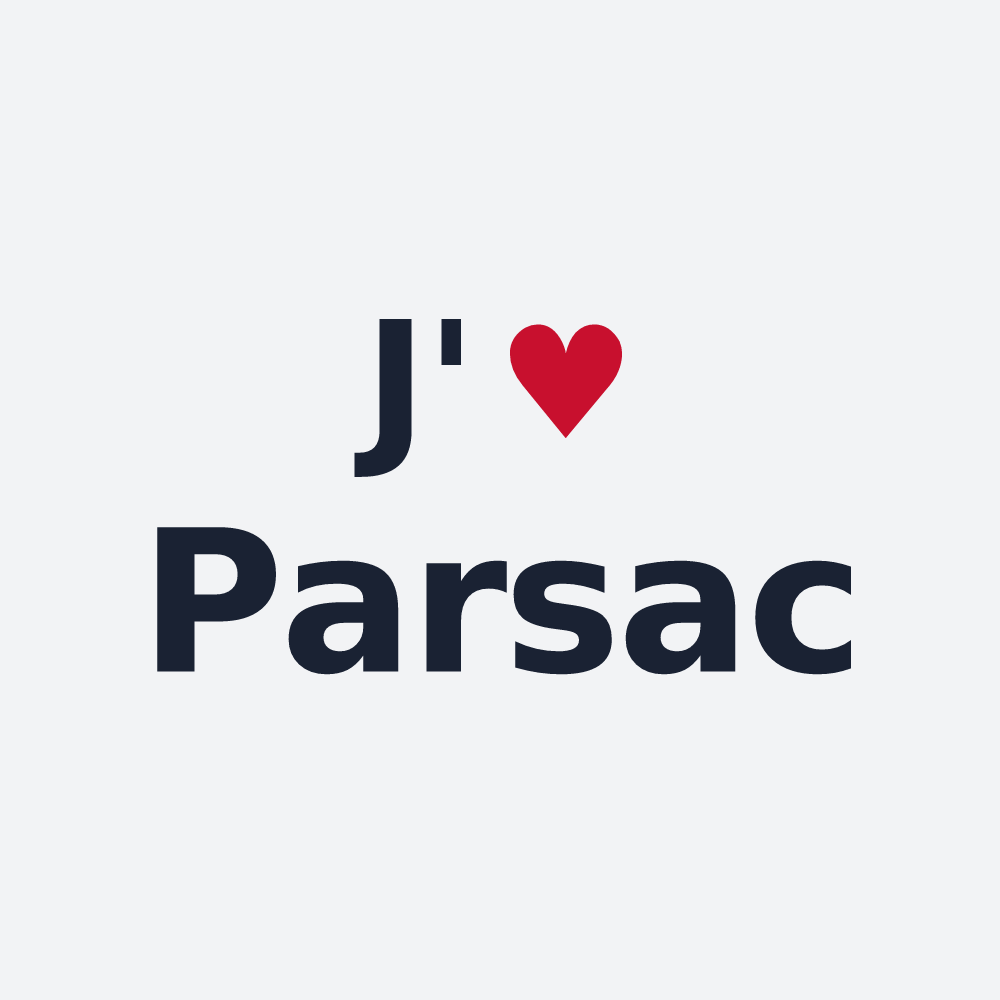 Poster personnalisé Parsac — design J'aime Parsac