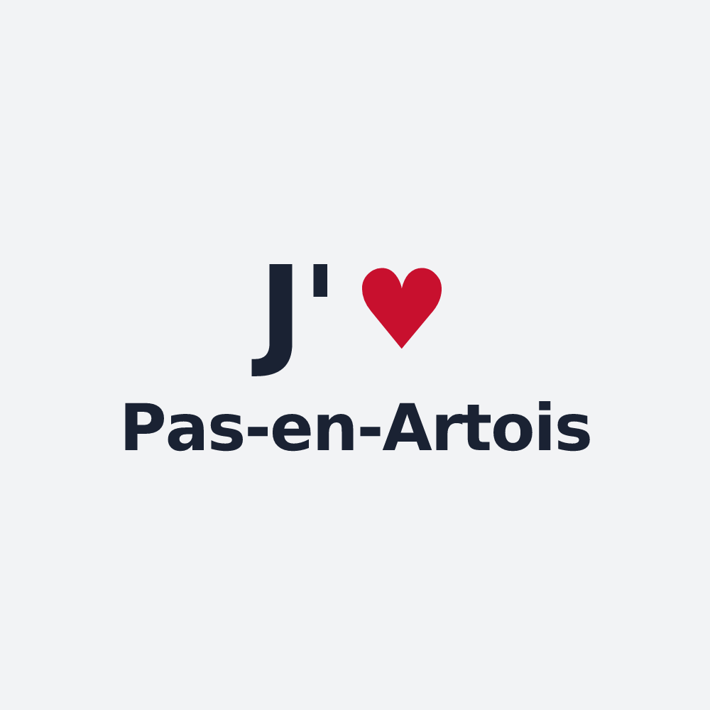 Poster personnalisé Pas-en-Artois — design J'aime Pas-en-Artois