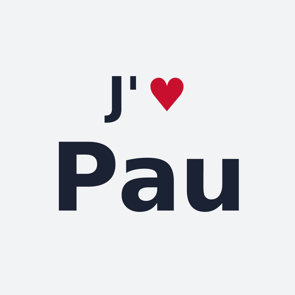 Poster personnalisé Pau — design « J'aime Pau » imprimé sur le poster