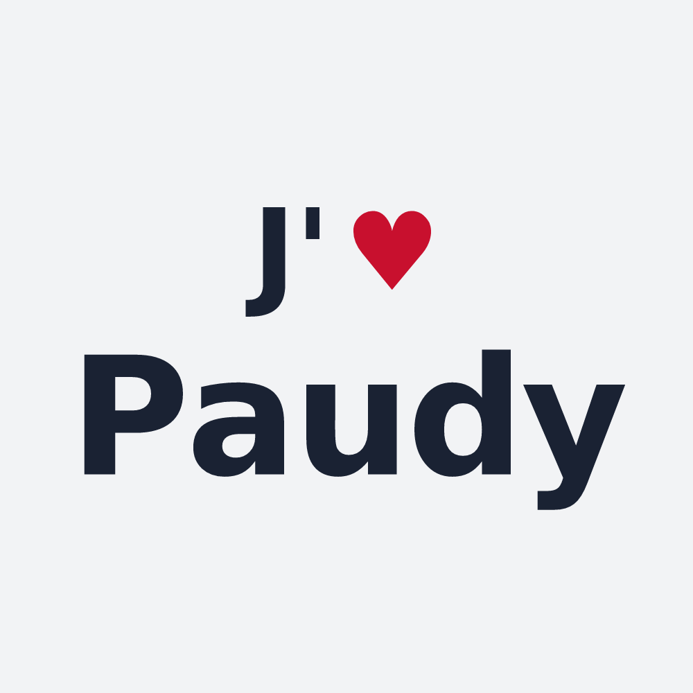 Poster personnalisé Paudy — design J'aime Paudy