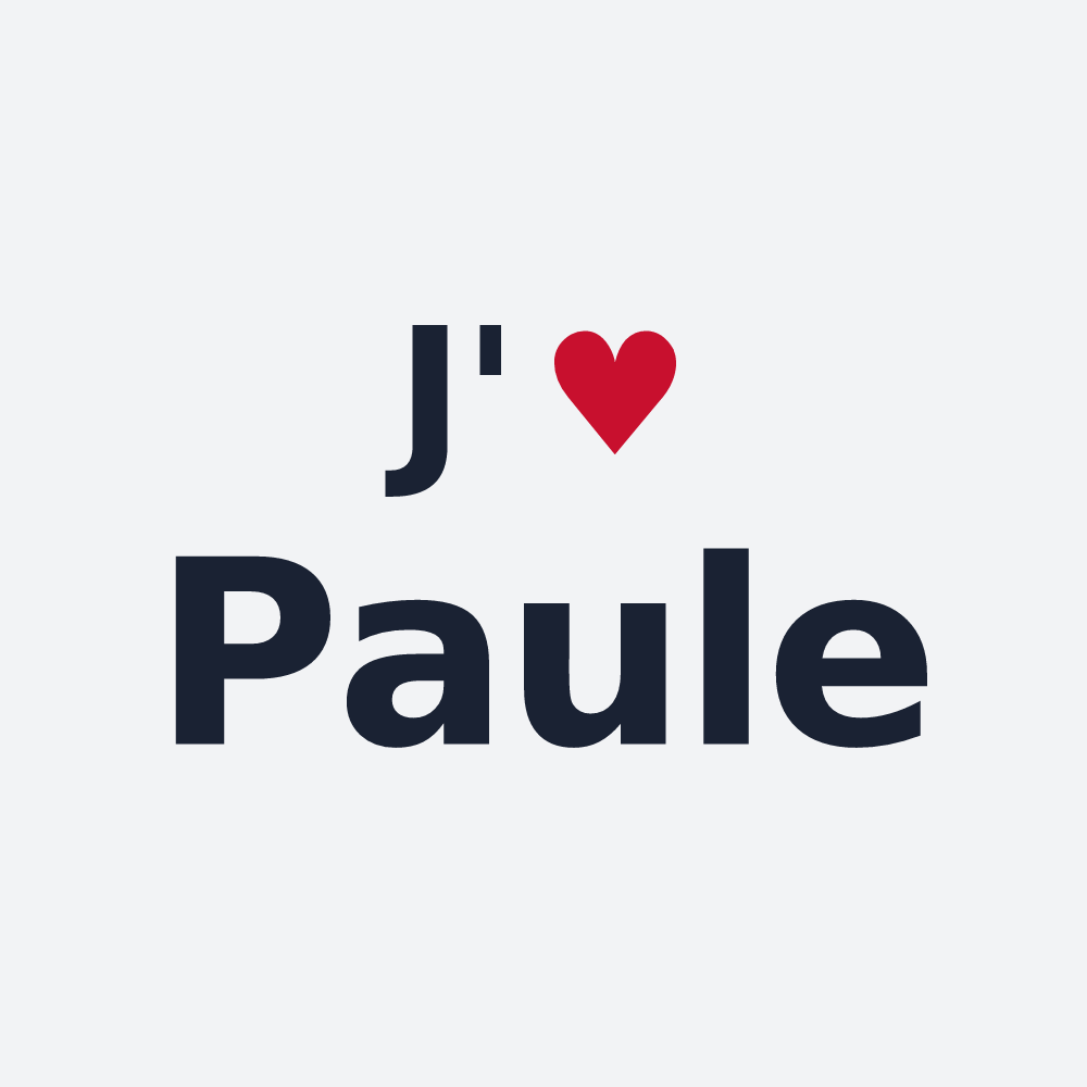 Poster personnalisé Paule — design « J'aime Paule » imprimé sur le poster