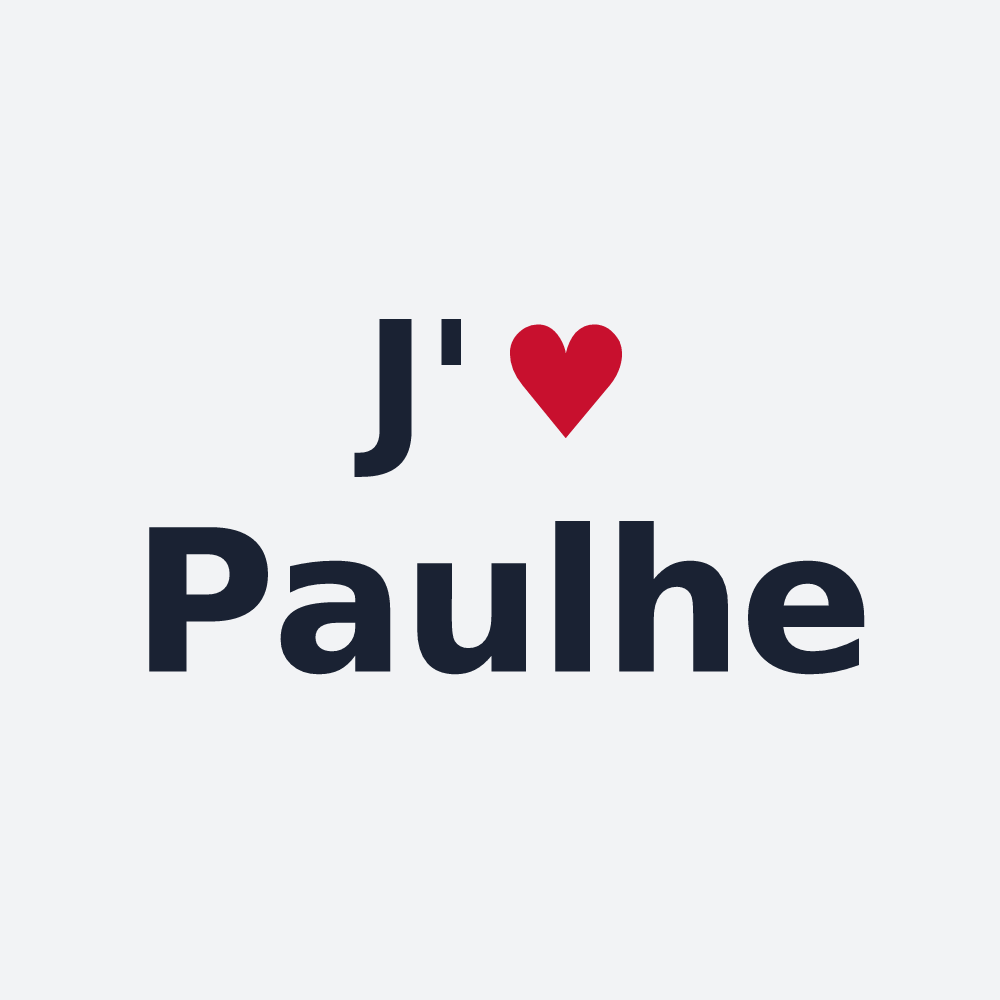 Poster personnalisé Paulhe — design « J'aime Paulhe » imprimé sur le poster