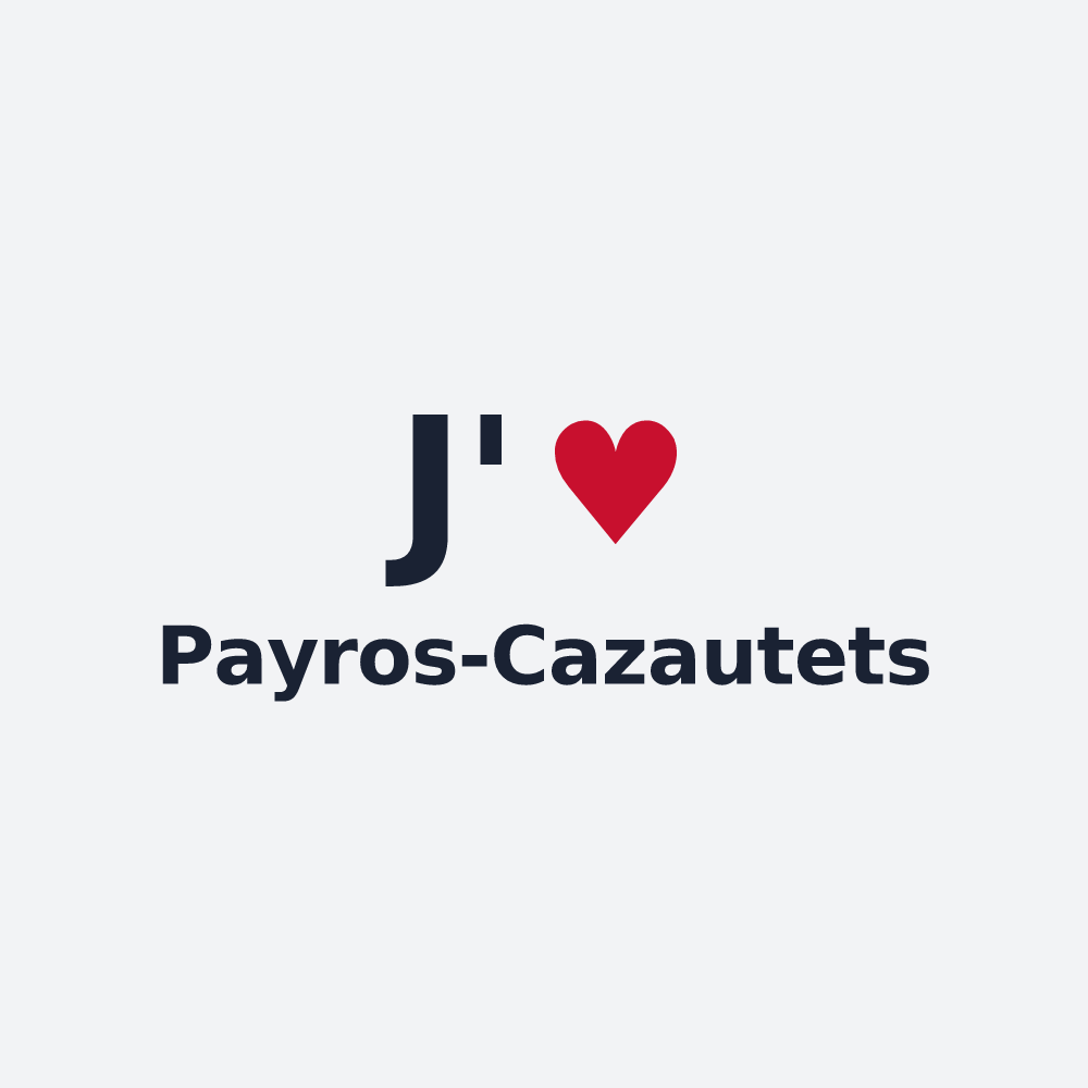 Poster personnalisé Payros-Cazautets — design « J'aime Payros-Cazautets » imprimé sur le poster