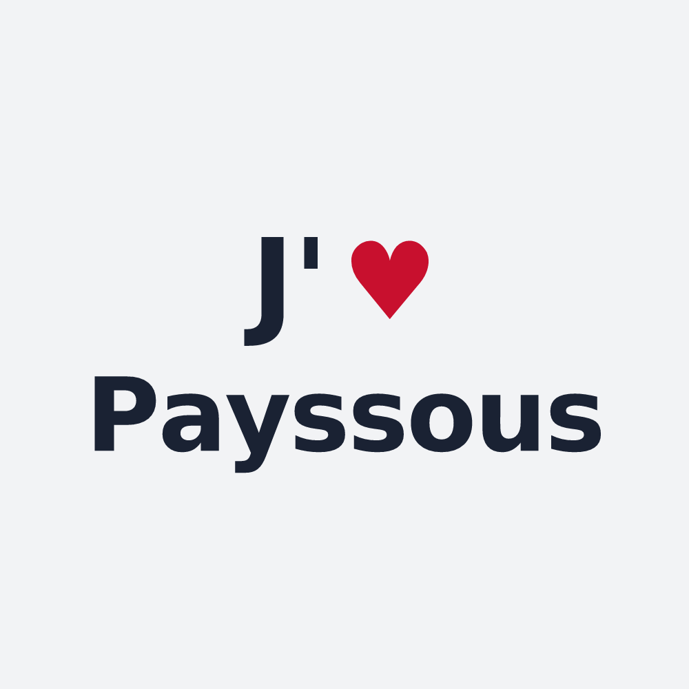 Poster personnalisé Payssous — design J'aime Payssous