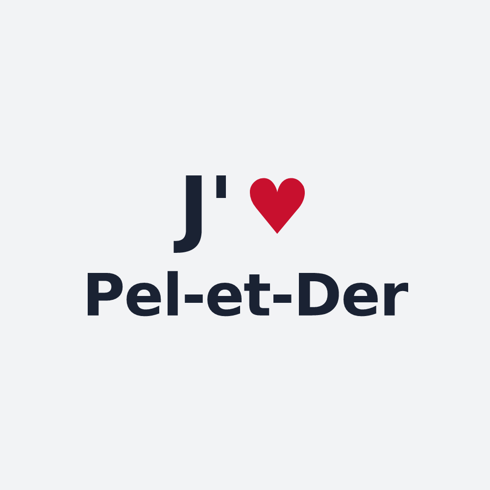 Poster personnalisé Pel-et-Der — design « J'aime Pel-et-Der » imprimé sur le poster
