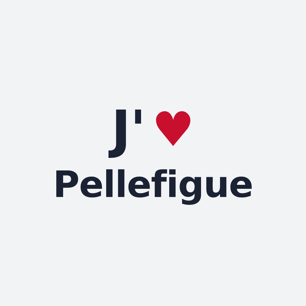Poster personnalisé Pellefigue — design « J'aime Pellefigue » imprimé sur le poster