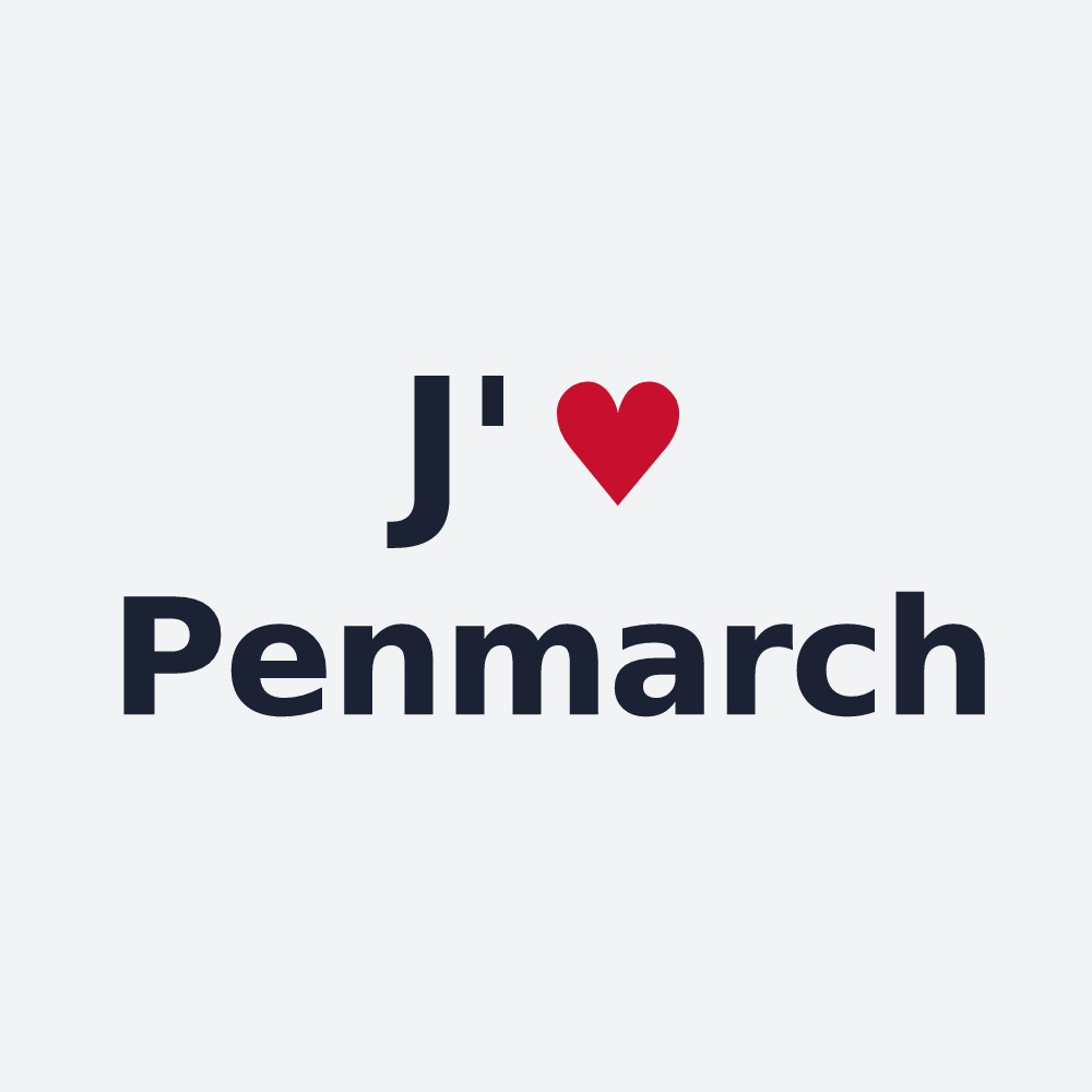 Poster personnalisé Penmarch — design « J'aime Penmarch » imprimé sur le poster