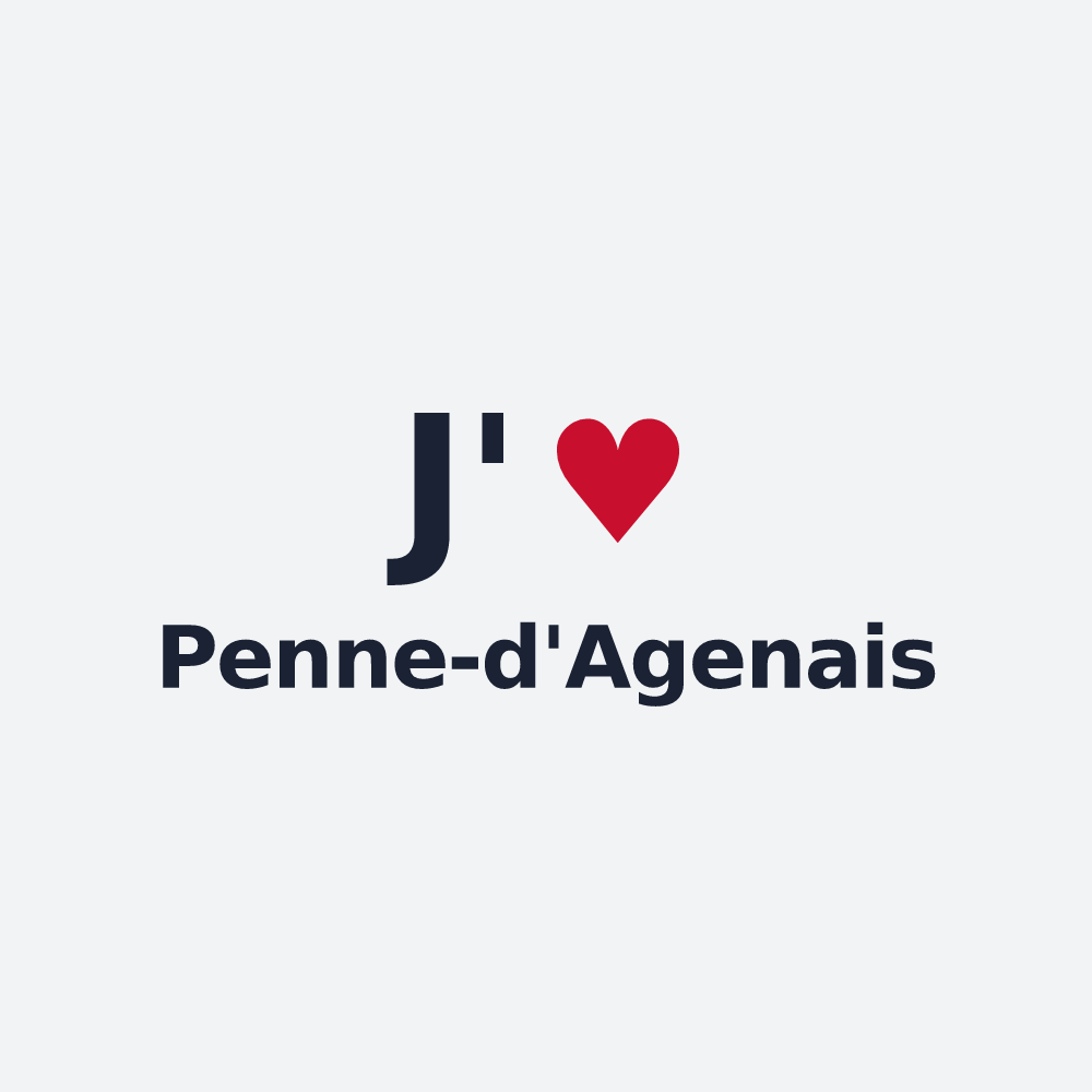 Poster personnalisé Penne-d'Agenais — design J'aime Penne-d'Agenais