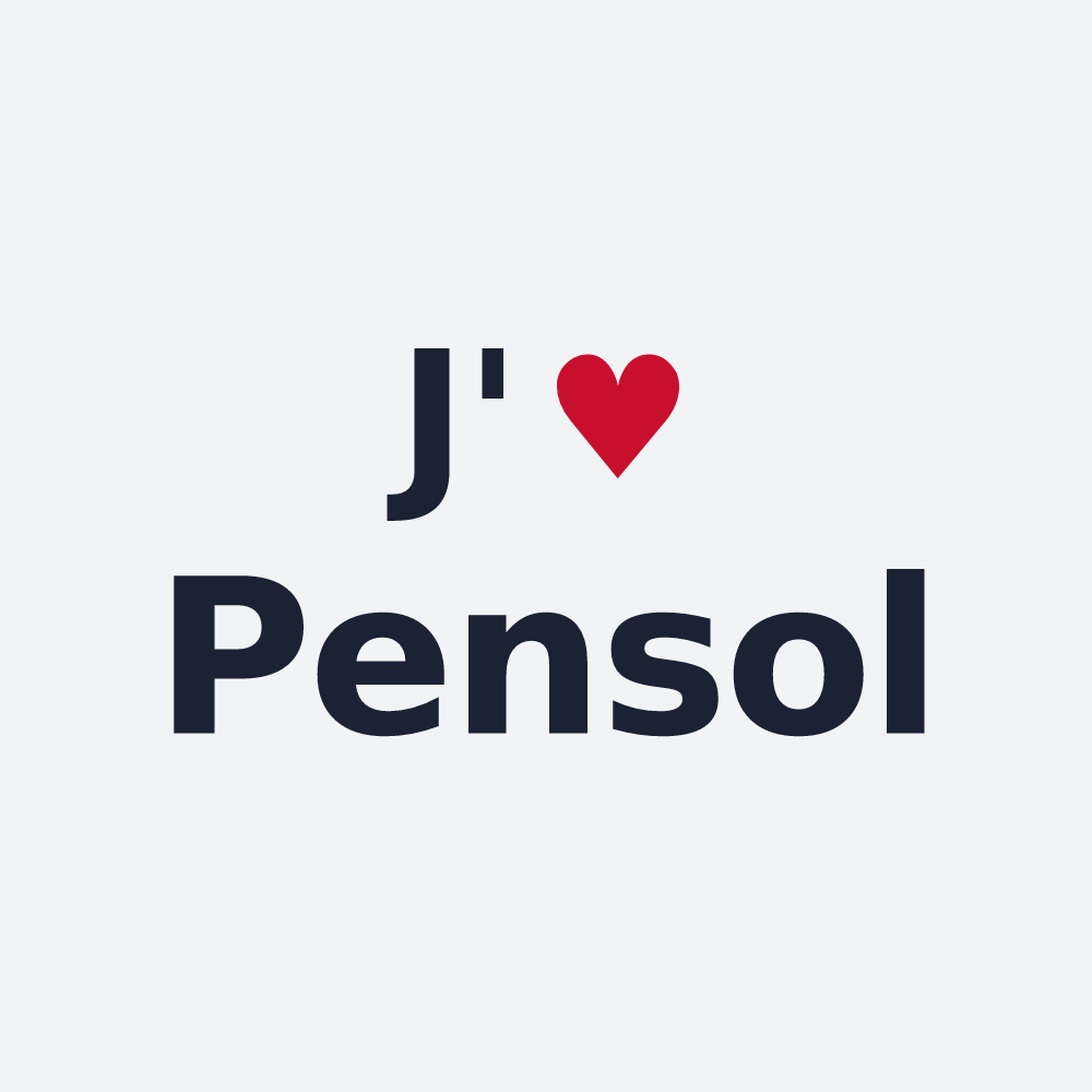 Poster personnalisé Pensol — design J'aime Pensol