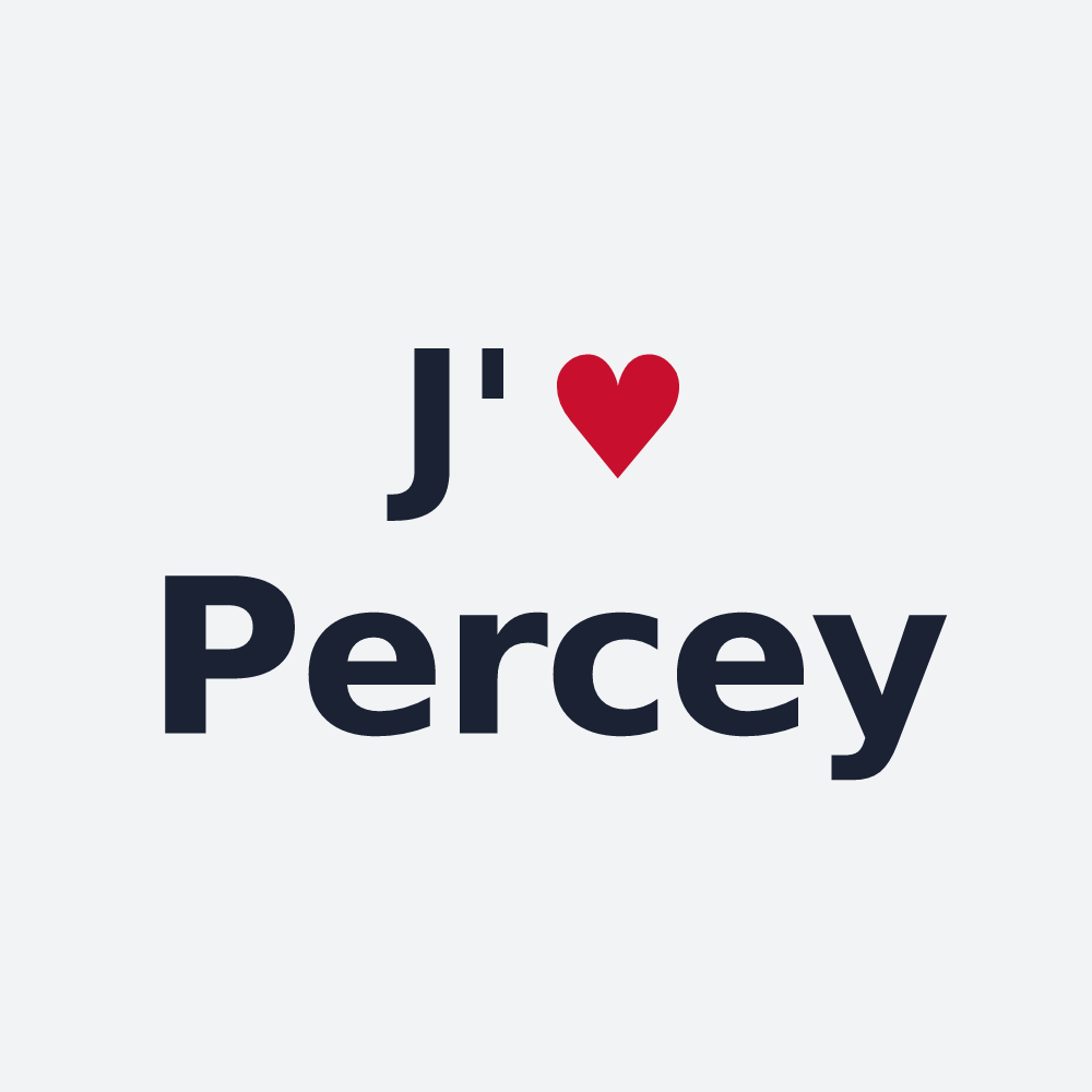 Poster personnalisé Percey — design « J'aime Percey » imprimé sur le poster
