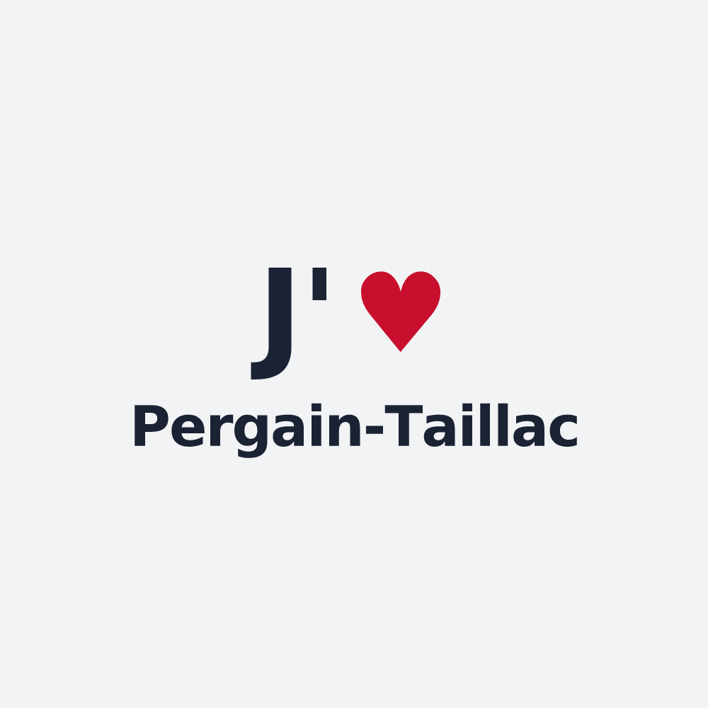 Poster personnalisé Pergain-Taillac — design J'aime Pergain-Taillac