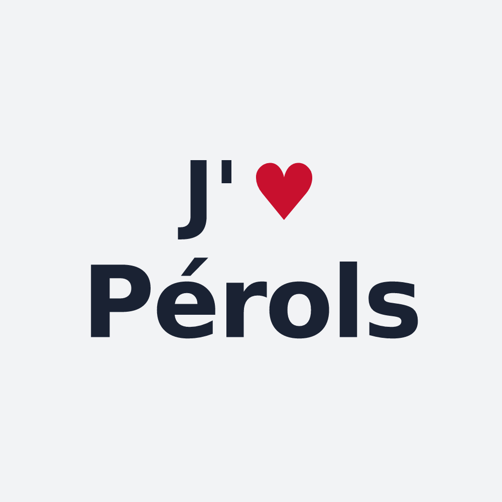 Poster personnalisé Pérols — design « J'aime Pérols » imprimé sur le poster