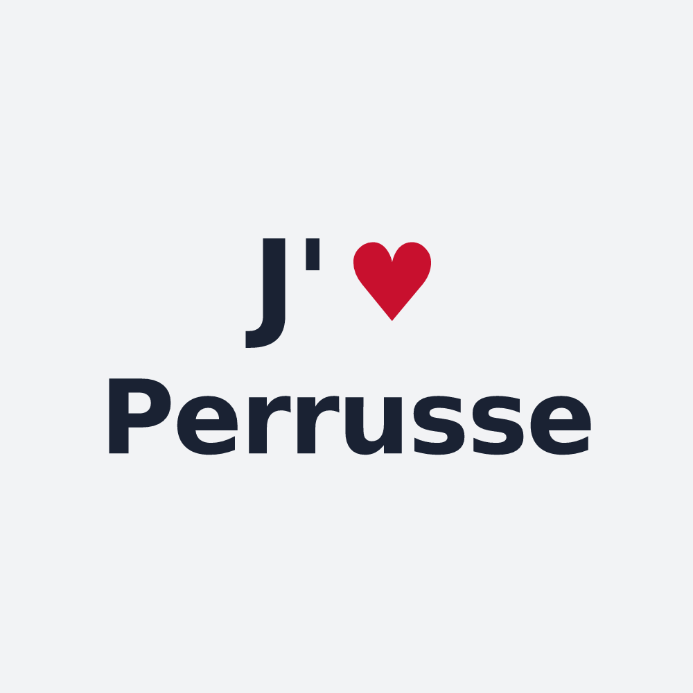Poster personnalisé Perrusse — design J'aime Perrusse